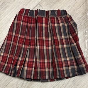 Amazon Kids Red and Gray Plaid, Pleated Skirt